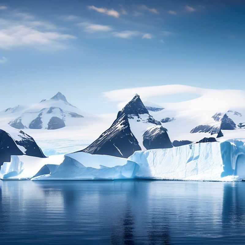 The Luxury Group Traveler, three couples, stand in awe on the deck of a luxury expedition ship, gazing out at the breathtaking icy landscapes of Antarctica, with majestic icebergs and penguins in the foreground, during their 3-day adventure.