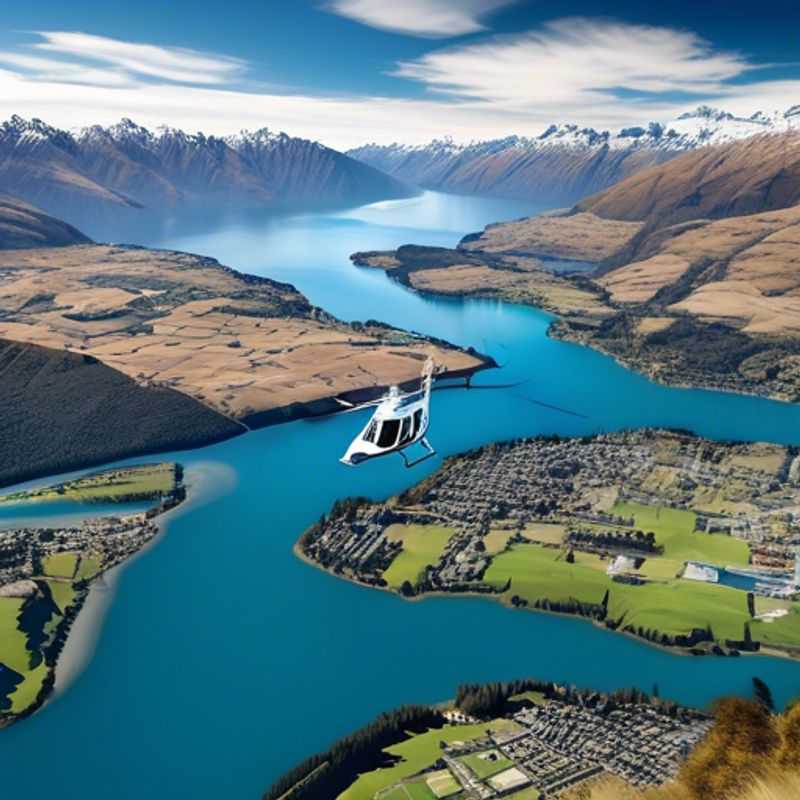 A solo traveler embracing the stunning winter landscape of Queenstown, New Zealand, with snow-covered mountains and serene Lake Wakatipu in the background, showcasing the essence of a luxurious week-long getaway.
