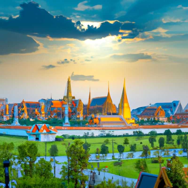 A family with children beaming with excitement as they explore the vibrant streets of Bangkok, Thailand, during their weeklong spring adventure, where they'll immerse themselves in the city's rich culture, delectable cuisine, and countless family-friendly attractions.
