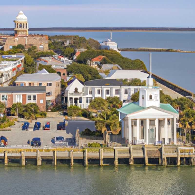 Une famille heureuse explore le charme historique de Charleston, aux États-Unis, lors de leur escapade hivernale de 2 semaines, découvrant les rues pavées et les maisons colorées pastel qui font le charme de cette ville côtière.