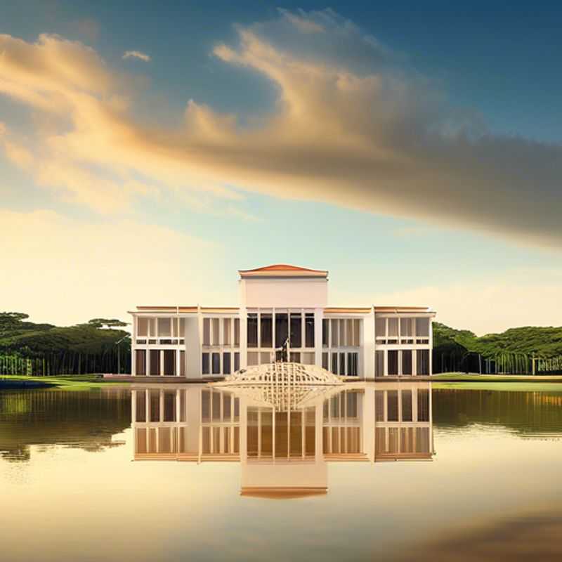 A solo traveler exploring the modernist architecture of Brasília, Brazil, surrounded by the city's iconic landmarks during a 5-day winter getaway.