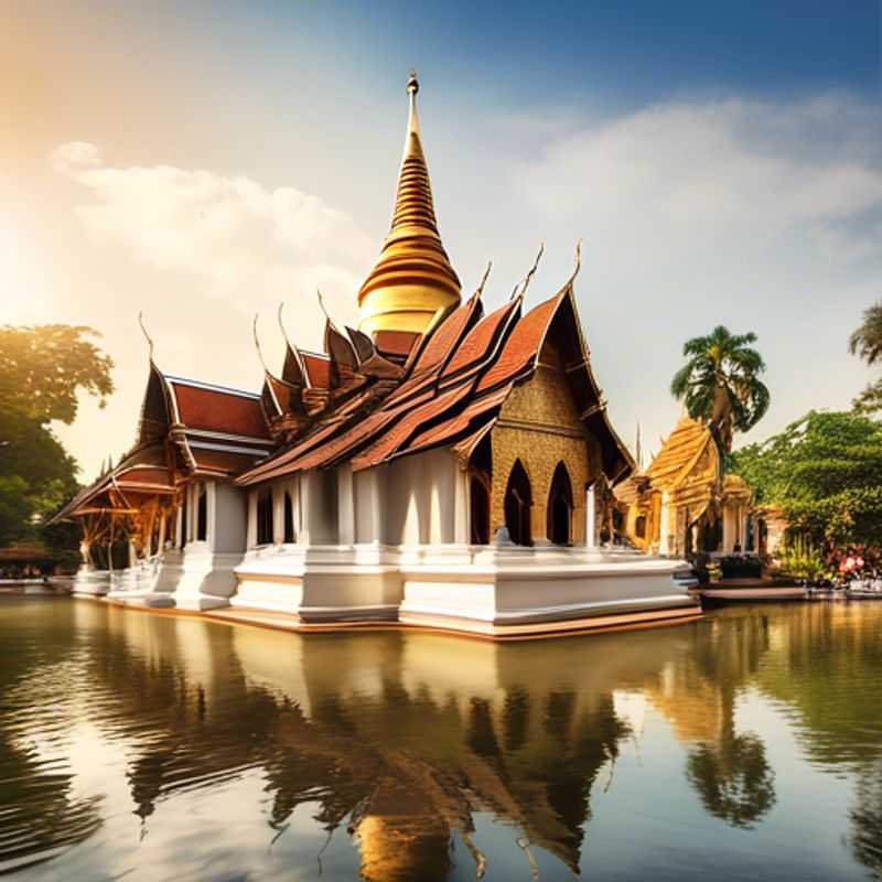 A luxury family adventure in Chiang Mai, Thailand, showcasing children marveling at the vibrant local markets and lush landscapes during their enchanting 3-day winter getaway.