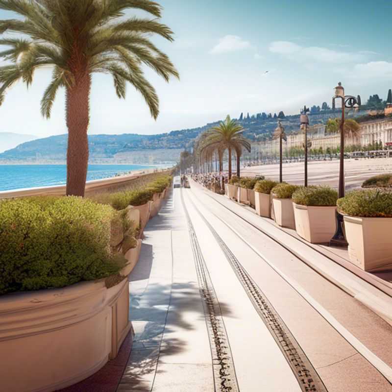 Three couples savoring the vibrant fall colors along the stunning Promenade des Anglais in Nice, France, as they embrace luxury eco-tourism during their 4-day getaway.