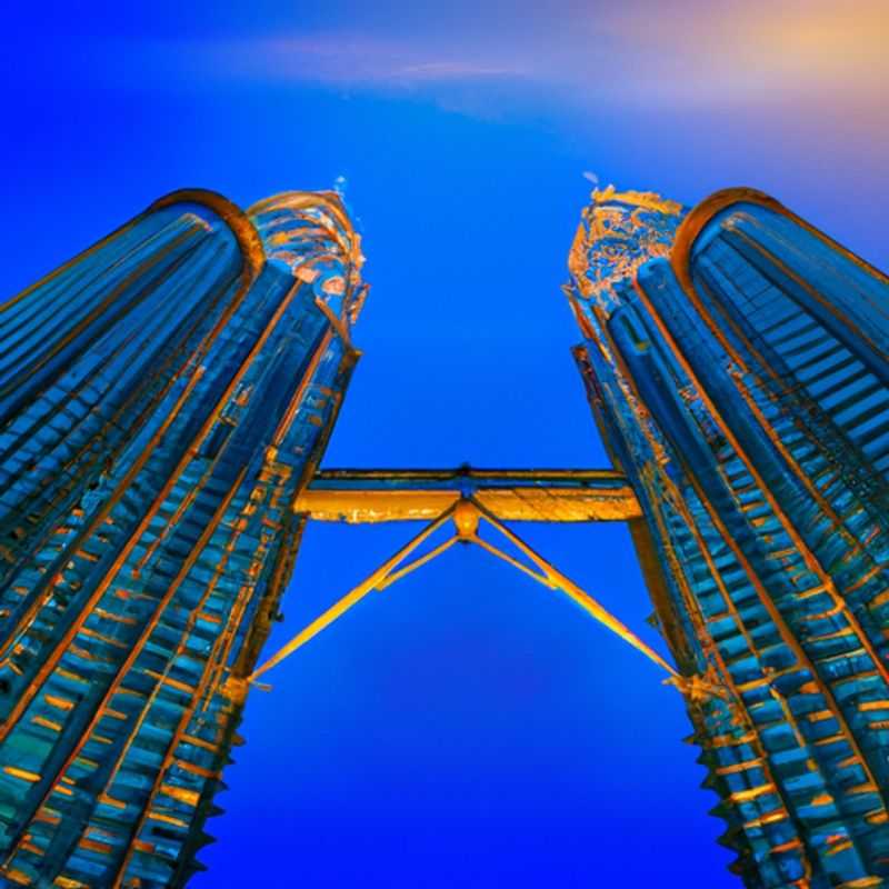 Two couples marvel at the dazzling skyline of Kuala Lumpur, Malaysia, during their 3-day winter adventure, where towering skyscrapers meet vibrant street culture, creating a captivating tapestry of modern wonders.
