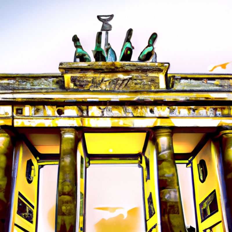 A lone traveler standing in front of the iconic Brandenburg Gate in Berlin, Germany, during a crisp winter day. The traveler is bundled up in warm clothing, ready to explore the city's rich history and culture during their weeklong solo adventure.